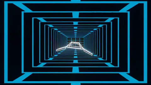 A tunnel of light rushing endlessly toward you.