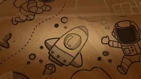 A cartoon backdrop with everything gently in motion.